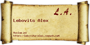 Lebovits Alex névjegykártya