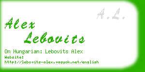 alex lebovits business card